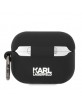 Karl Lagerfeld AirPods Pro Hülle Case Cover Silikon Choupette Head 3D Schwarz