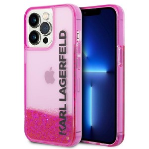 Karl Lagerfeld iPhone 14 Pro Hülle Case Cover Liquid Glitter Elong Rosa Pink