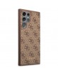 Guess Samsung S23 Ultra Case Cover 4G Metal Logo Brown