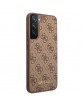 Guess Samsung S23 Case Cover 4G Metal Logo Brown