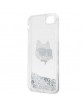 Karl Lagerfeld iPhone SE 2022 2020 8 7 Hülle Case Glitter Choupette Silber