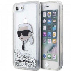 Karl Lagerfeld iPhone SE 2022 2020 8 7 Hülle Case Glitter Karl Silber