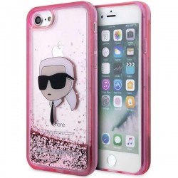 Karl Lagerfeld iPhone SE 2022 2020 8 7 Case Glitter Karl Pink