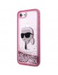 Karl Lagerfeld iPhone SE 2022 2020 8 7 Hülle Case Glitter Karl Rosa