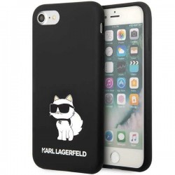 Karl Lagerfeld iPhone SE 2022 2020 8 7 Hülle Case Silikon Choupette Schwarz
