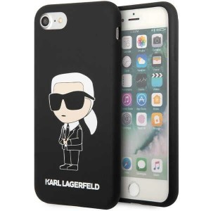 Karl Lagerfeld iPhone SE 2022 2020 8 7 Hülle Case Silikon Ikonik Schwarz