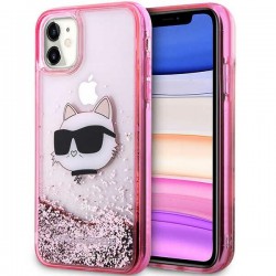Karl Lagerfeld iPhone 11 Hülle Case Cover Glitter Choupette Rosa