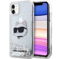 Karl Lagerfeld iPhone 11 Hülle Case Cover Glitter Choupette Silber