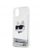 Karl Lagerfeld iPhone 11 Hülle Case Cover Glitter Choupette Silber