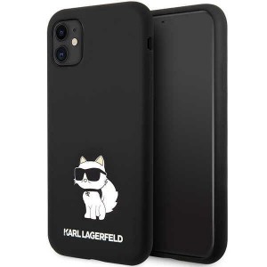 Karl Lagerfeld iPhone 11 Hülle Case Silikon Choupette Schwarz