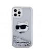 Karl Lagerfeld iPhone 12 / 12 Pro Hülle Case Cover Glitter Choupette Silber