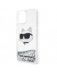 Karl Lagerfeld iPhone 12 / 12 Pro Hülle Case Cover Glitter Choupette Silber
