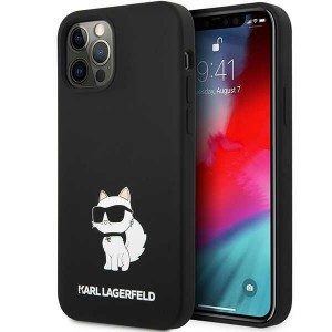 Karl Lagerfeld iPhone 12 / 12 Pro Hülle Case Silikon Choupette Schwarz