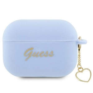 Guess AirPods Pro 2 Case Silicone Charm Heart Blue