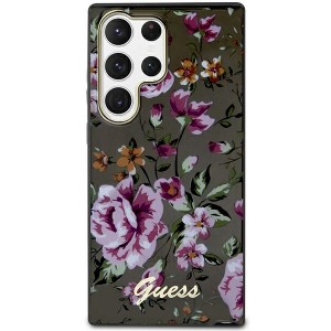 Guess Samsung S23 Ultra Hülle Case Cover Flower Kollektion Schwarz