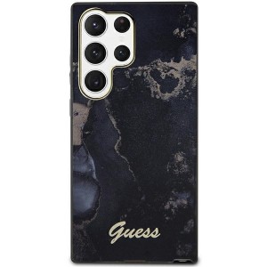 GUESS Samsung S23 Ultra Case Cover Golden Marble Black