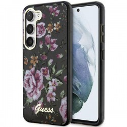 Guess Samsung S23 Plus Hülle Case Cover Flower Kollektion Schwarz
