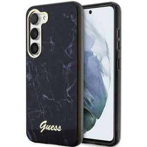 GUESS Samsung S23 Plus Hülle Case Cover Marmor Kollektion Schwarz