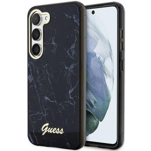 GUESS Samsung S23 Hülle Case Cover Marmor Kollektion Schwarz