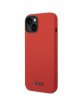 Tumi iPhone 14 Plus Hülle Case Cover Silikon Metall Logo Rot