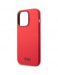 Tumi iPhone 14 Pro Hülle Case Cover Silikon Metall Logo Rot