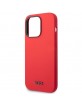 Tumi iPhone 14 Pro Max Hülle Case Cover Silikon Metall Logo Rot