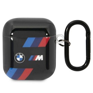 BMW AirPods 1 / 2 Case Cover M Tricolor Stripes Black