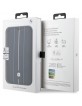 BMW iPhone 14 Pro Tasche Book Case Echtleder Stamp Lines Schwarz