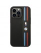 BMW iPhone 14 Pro Case Cover M Power Tricolor Stripe Black