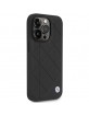 BMW iPhone 14 Pro Case Cover Pattern Quilted Genuine Leather Black