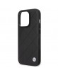 BMW iPhone 14 Pro Case Cover Genuine Leather Pattern Quilted Black