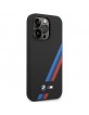 BMW iPhone 14 Pro Case Cover Silicone M Power Slanted Stripes Black