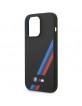 BMW iPhone 14 Pro Case Cover Silicone M Power Slanted Stripes Black