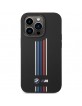 BMW iPhone 14 Pro Case Cover Silicone Tricolor Lines Black