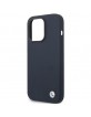 BMW iPhone 14 Pro Case Cover Silicone Metal Logo Navy