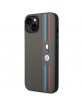 BMW iPhone 14 Plus Hülle Case Cover M Power Tricolor Stripe Grau