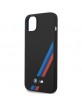 BMW iPhone 14 Plus Case Cover Silicone M Power Slanted Stripes Black