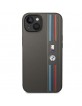 BMW iPhone 14 Case Cover M Power Tricolor Stripe Grey
