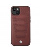 BMW iPhone 14 Case Cover Seats Pattern Genuine Leather Red