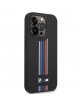 BMW iPhone 14 Pro Max Hülle Case Cover Silikon Tricolor Lines Schwarz
