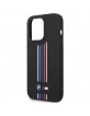 BMW iPhone 14 Pro Max Hülle Case Cover Silikon Tricolor Lines Schwarz