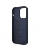 BMW iPhone 14 Pro Max Hülle Case Cover Silikon Metal Logo Navy