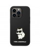 Karl Lagerfeld iPhone 14 Pro MagSafe Hülle Case Silikon Choupette Schwarz