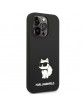 Karl Lagerfeld iPhone 14 Pro MagSafe Hülle Case Silikon Choupette Schwarz