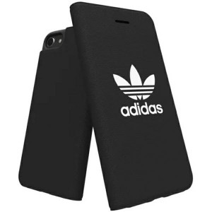 Adidas iPhone SE 2022 SE 2020 8 7 6s 6 Tasche Booklet Case Canvas Schwarz