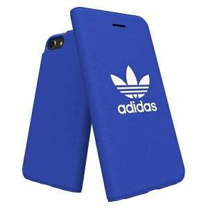 Adidas iPhone SE 2022 SE 2020 8 7 6s 6 Tasche Booklet Case Canvas Blau
