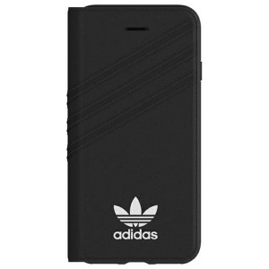 Adidas iPhone SE 2022 SE 2020 8 7 6s 6 Tasche Booklet Case Suede Schwarz