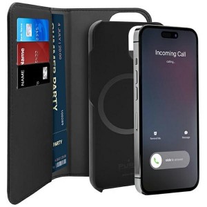 Puro iPhone 14 Plus 2in1 MagSafe Wallet Book Case + Cover Black