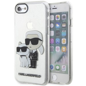 Karl Lagerfeld iPhone SE 2022 2020 8 7 Hülle Case Karl Choupette Gliter Transparent