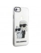 Karl Lagerfeld iPhone SE 2022 2020 8 7 Hülle Case Karl Choupette Gliter Transparent